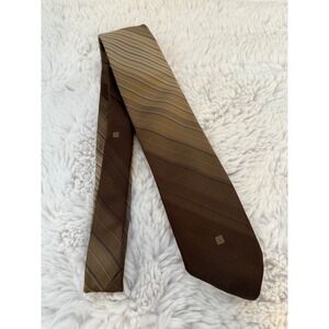 Givenchy‎ Gentlemen Paris Brown Striped Necktie Vintage Coffee's California
